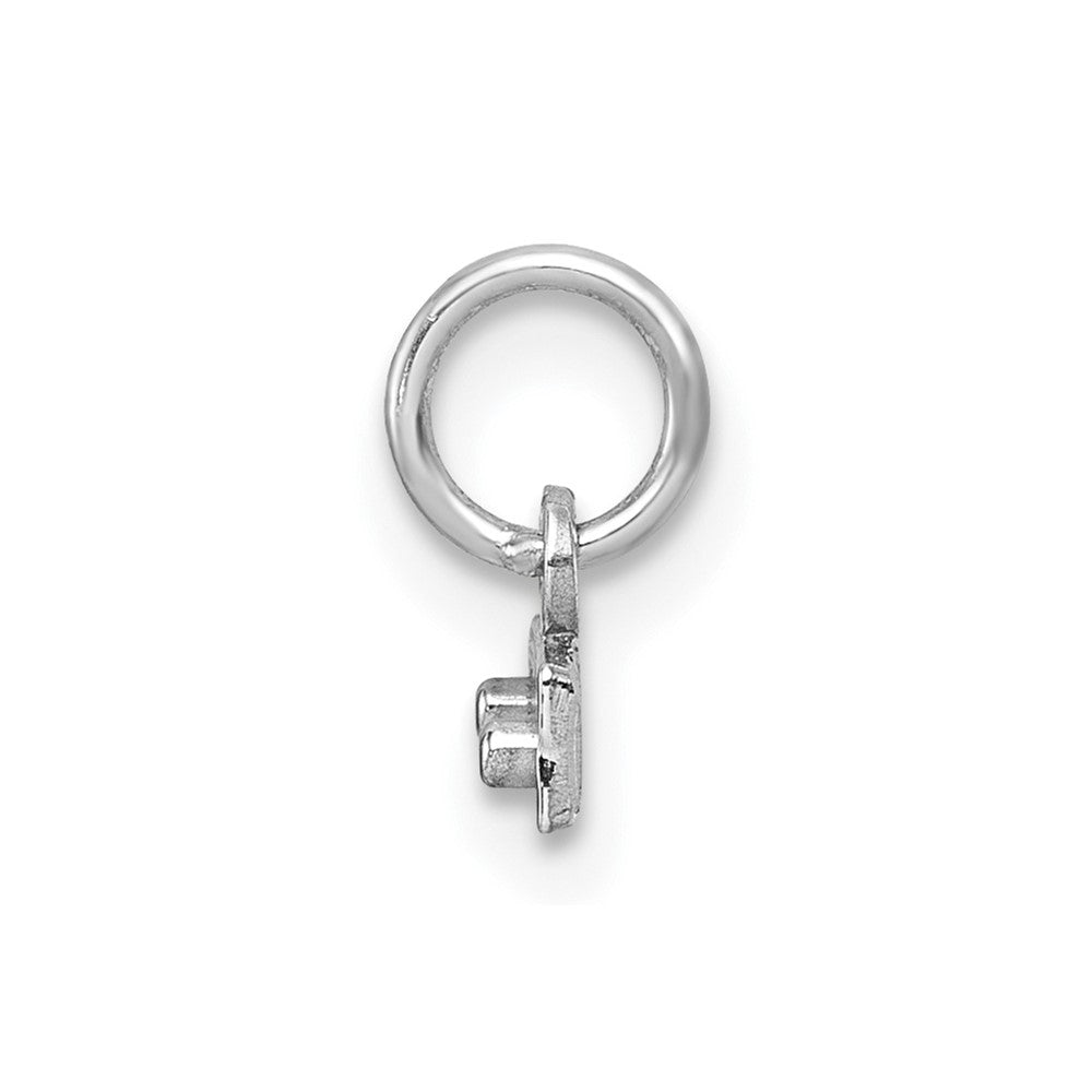 Sterling Silver Rhodium-plated Diamond-cut #Top Charm