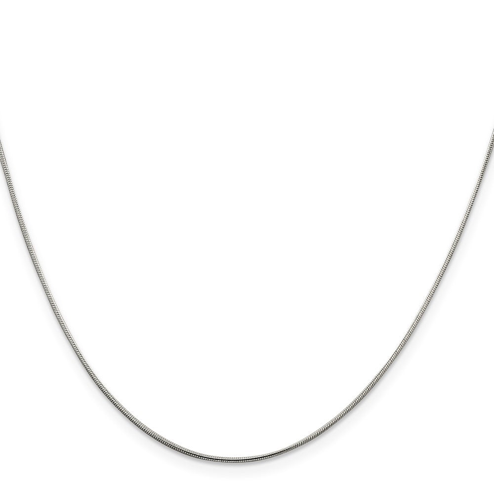 Sterling Silver Rhodium-plated Round Snake Chain w/ ext.