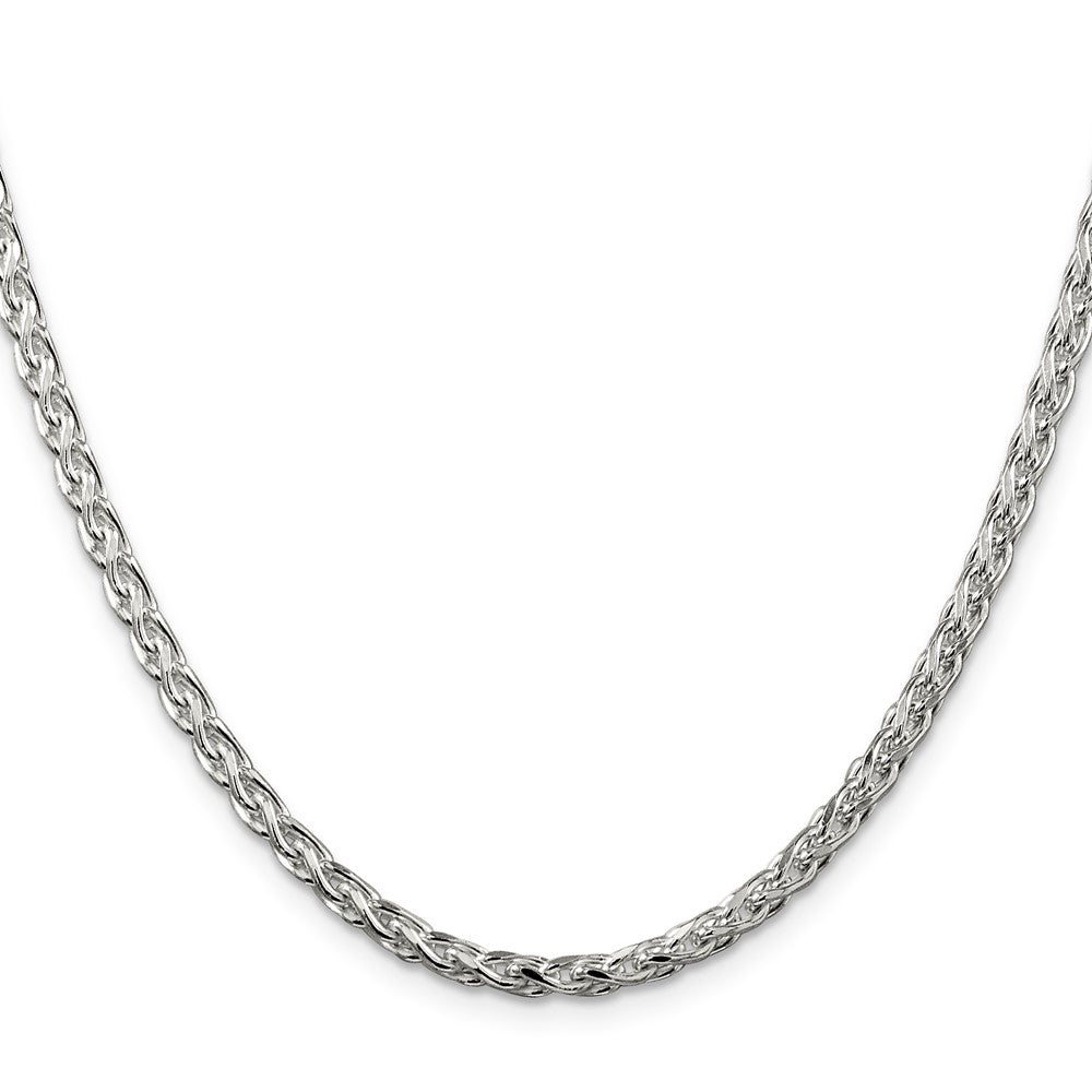 Sterling Silver Diamond-cut Round Spiga Chain