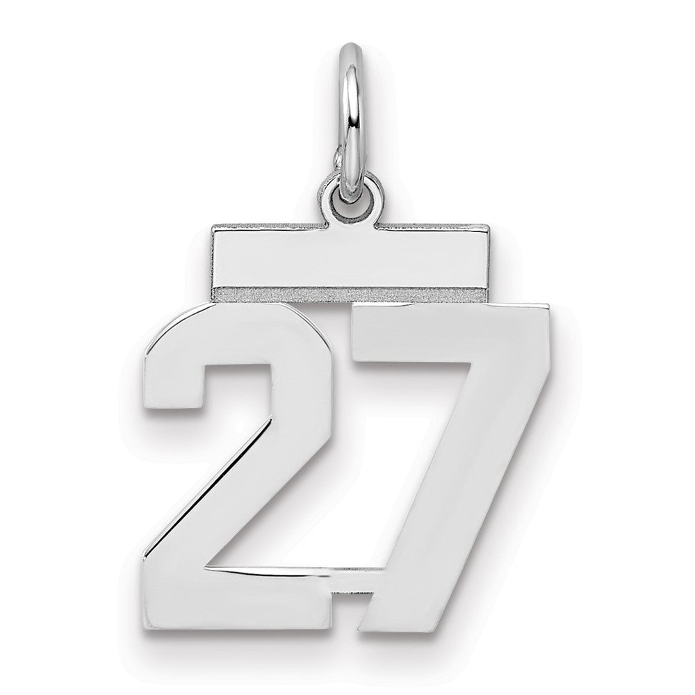 Sterling/Silver Rhodium-plated Polished Number 27 Charm