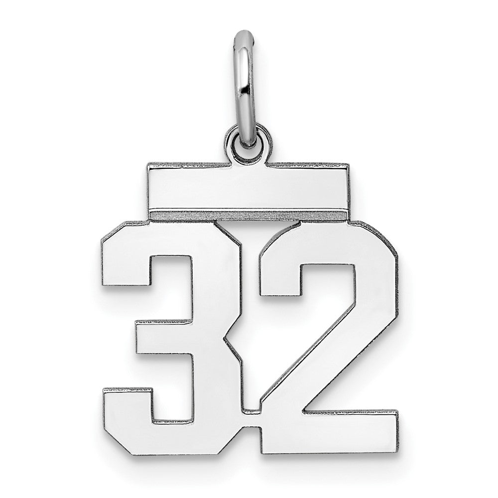 Sterling/Silver Rhodium-plated Polished Number 32 Charm