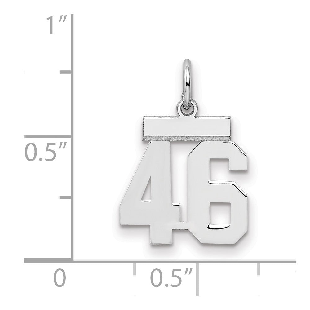 Sterling/Silver Rhodium-plated Polished Number 46 Charm