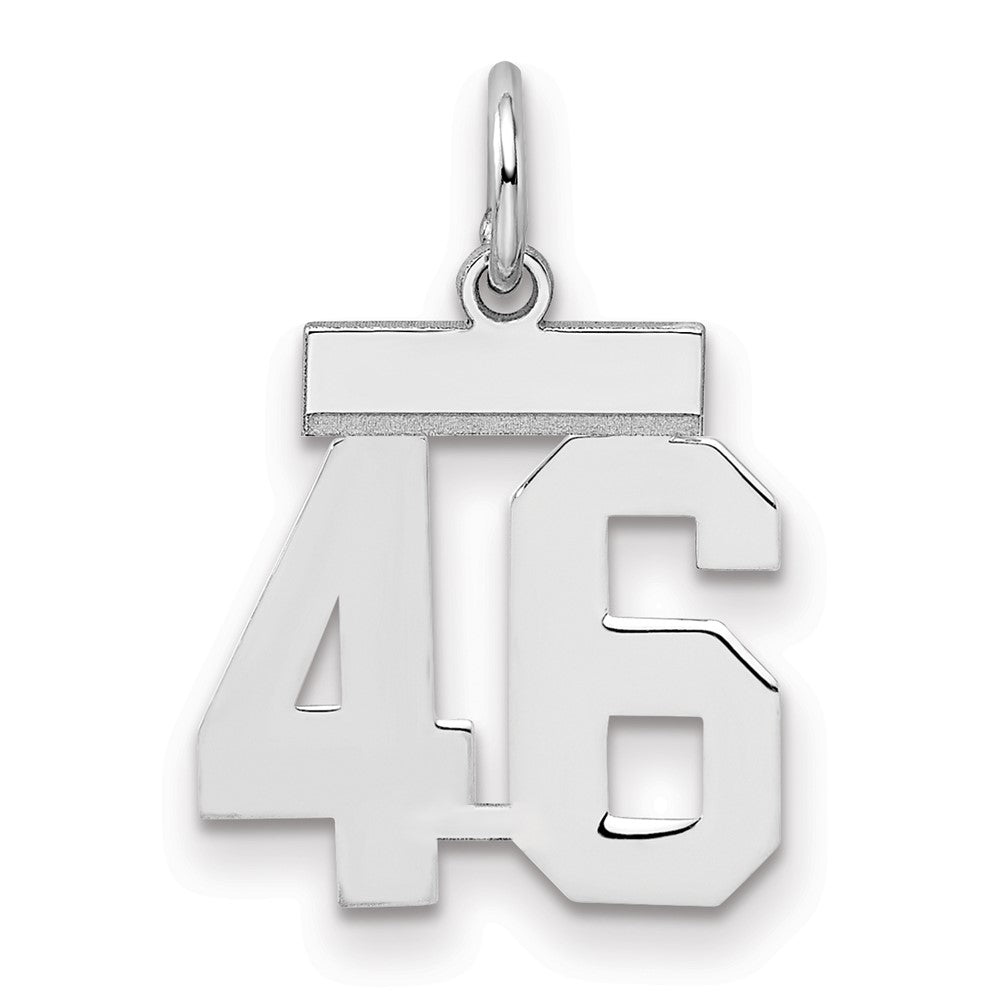 Sterling/Silver Rhodium-plated Polished Number 46 Charm