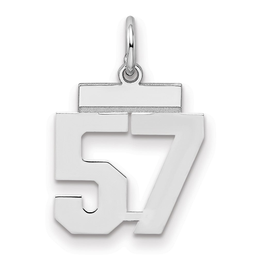 Sterling/Silver Rhodium-plated Polished Number 57 Charm