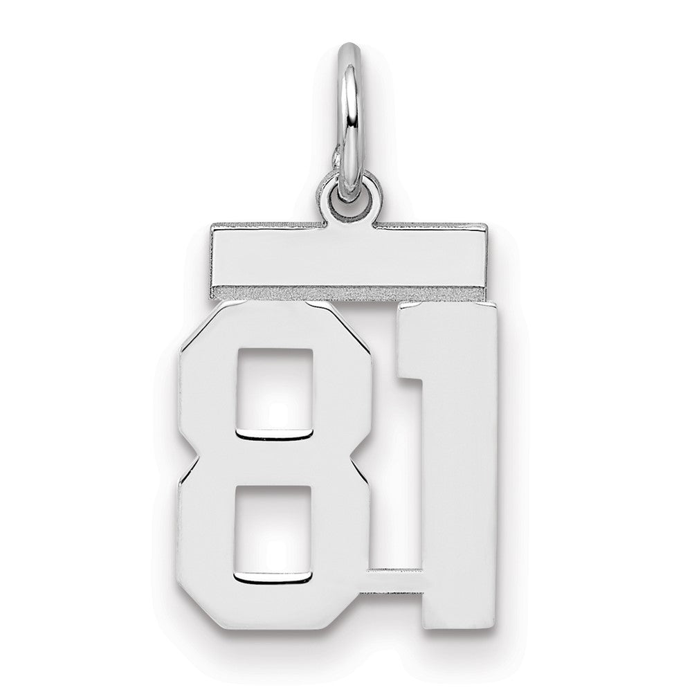 Sterling/Silver Rhodium-plated Polished Number 81 Charm