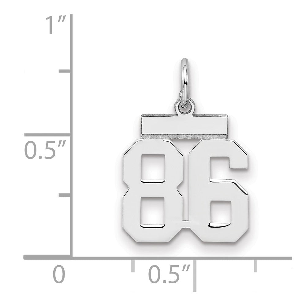 Sterling/Silver Rhodium-plated Polished Number 86 Charm