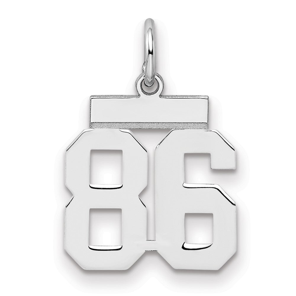 Sterling/Silver Rhodium-plated Polished Number 86 Charm