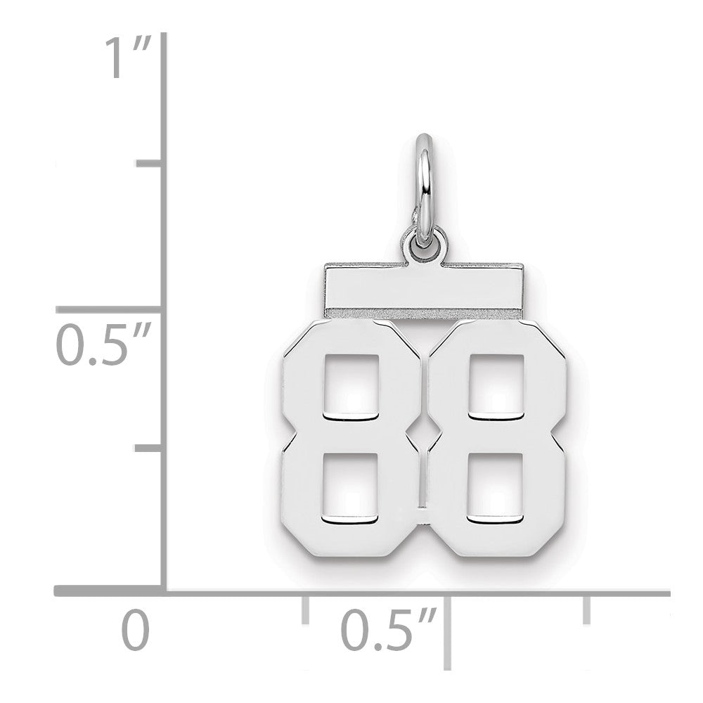 Sterling/Silver Rhodium-plated Polished Number 88 Charm