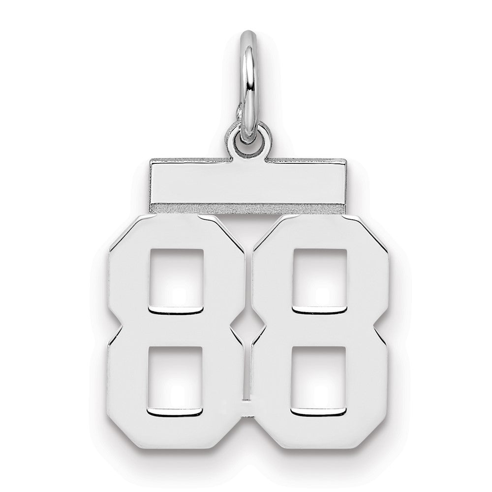 Sterling/Silver Rhodium-plated Polished Number 88 Charm