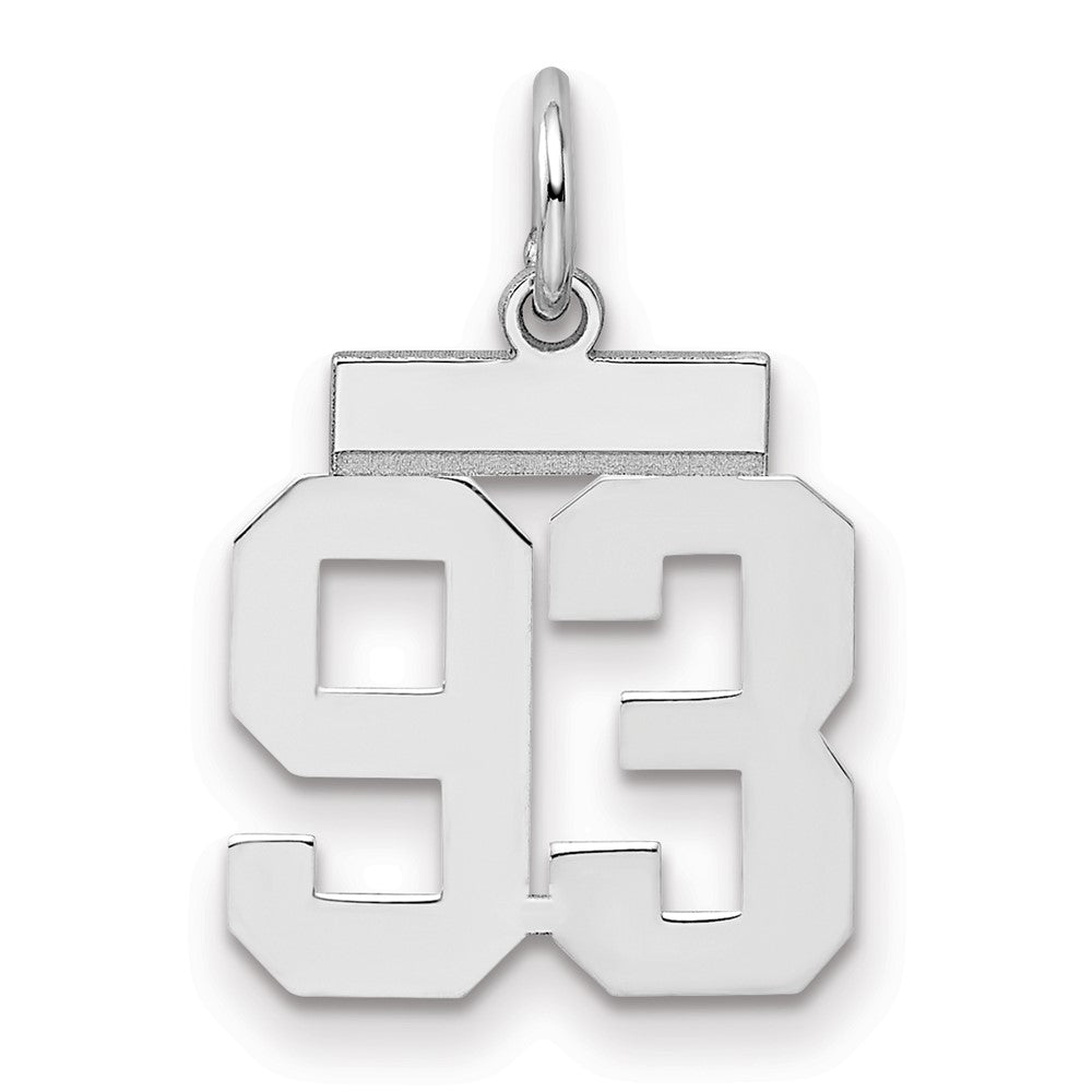 Sterling/Silver Rhodium-plated Polished Number 93 Charm