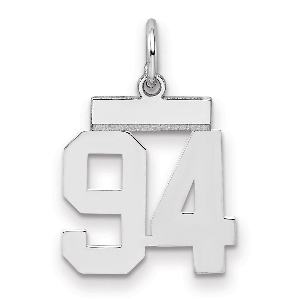 Sterling Silver/Rhodium-plated Polished Number 94 Charm