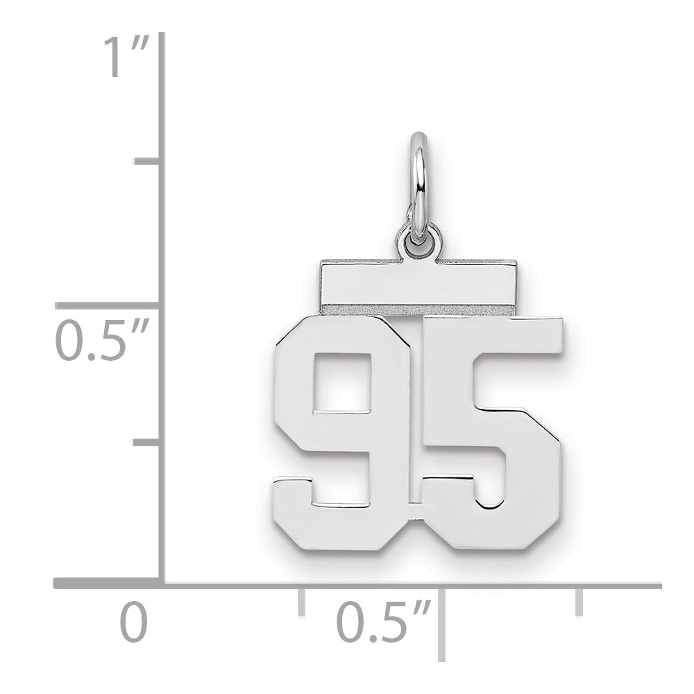 Sterling/Silver Rhodium-plated Polished Number 95 Charm