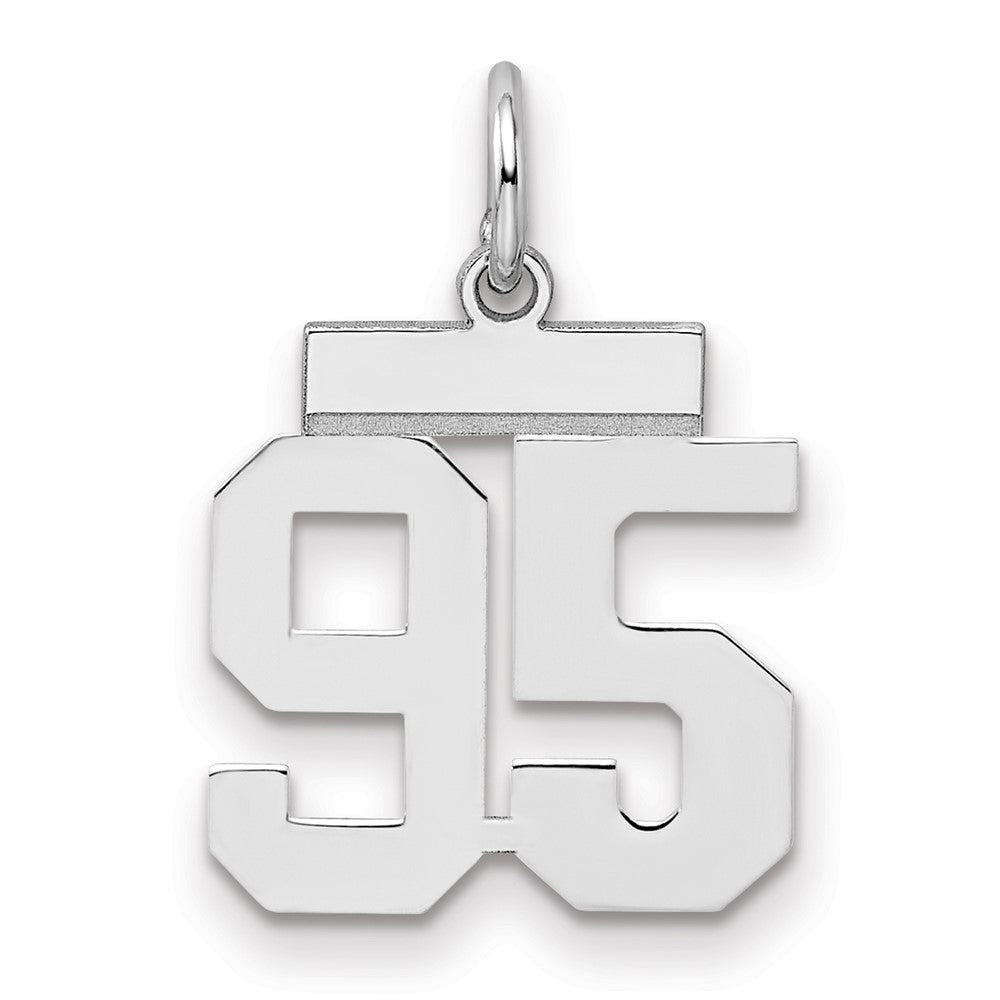 Sterling/Silver Rhodium-plated Polished Number 95 Charm