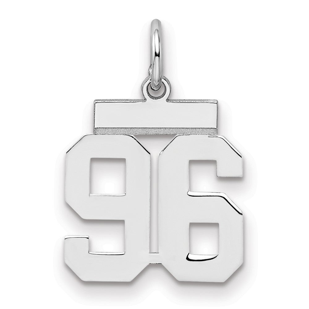 Sterling Silver/Rhodium-plated Polished Number 96 Charm