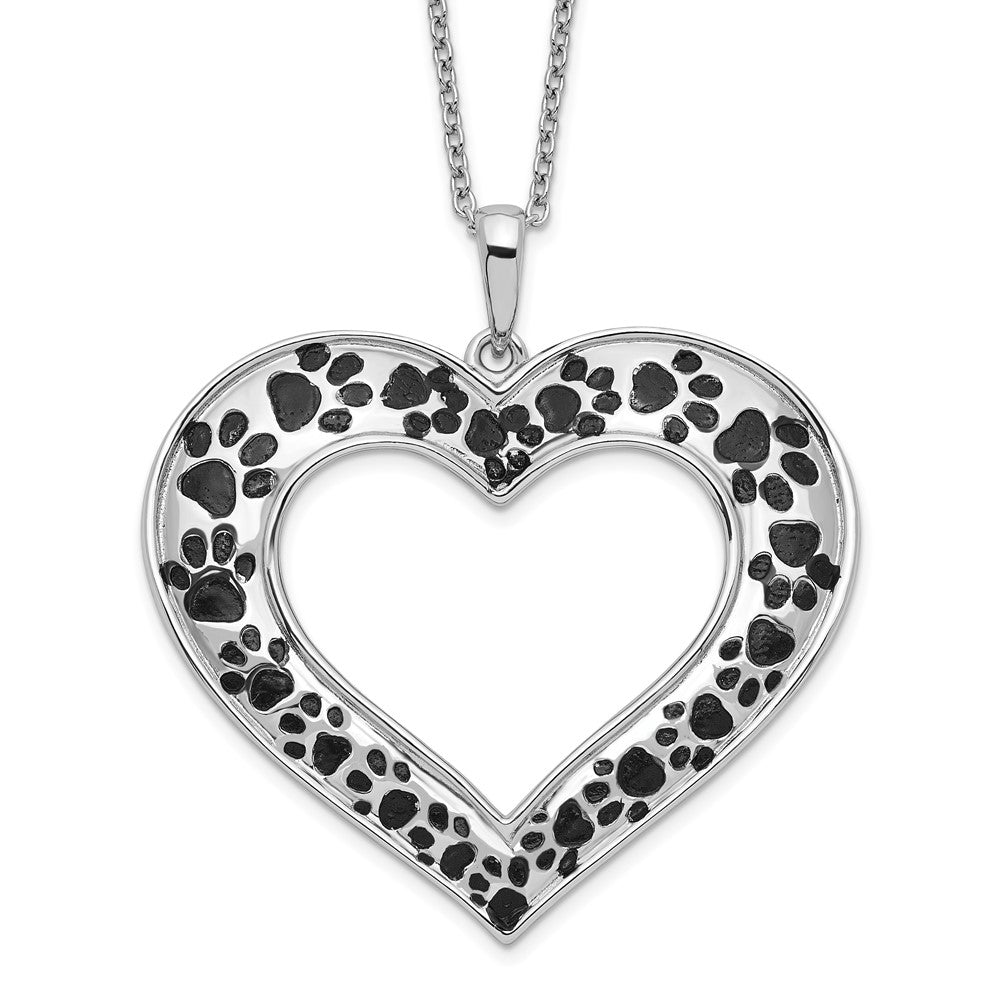 Sentimental Expressions Sterling Silver Rhodium-plated Antiqued Animal Lover . Necklace