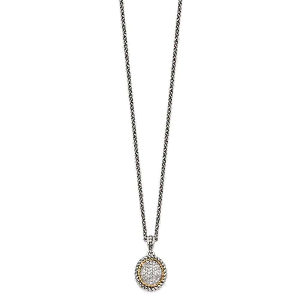 Shey Couture Sterling Silver with 14K Accent 18 Inch Antiqued Diamond Necklace