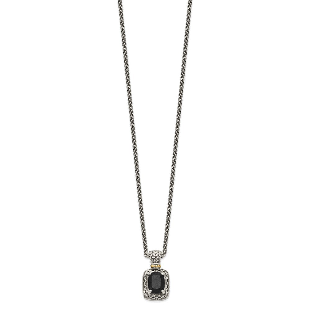 Shey Couture Sterling Silver with 14K Accent Antiqued Black Onyx Necklace