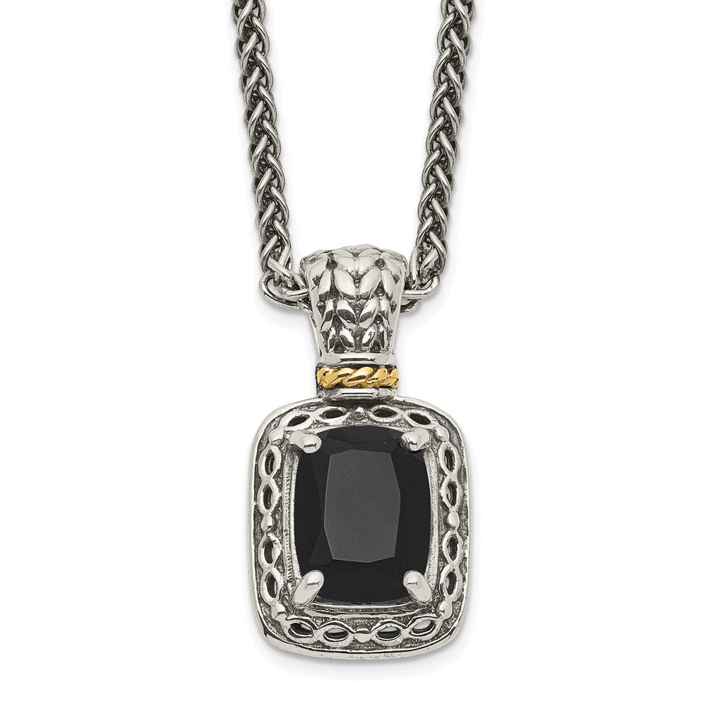 Shey Couture Sterling Silver with 14K Accent Antiqued Black Onyx Necklace