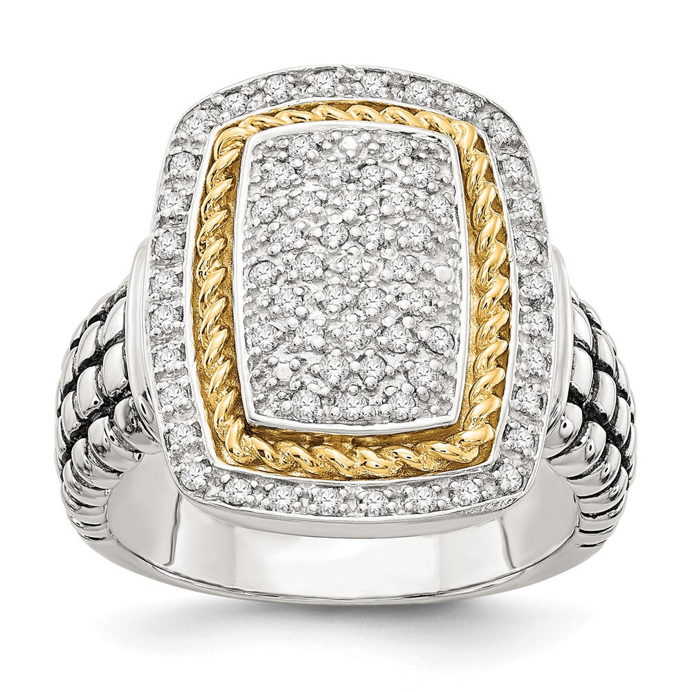 Shey Couture Sterling Silver with 14K Accent Diamond Ring