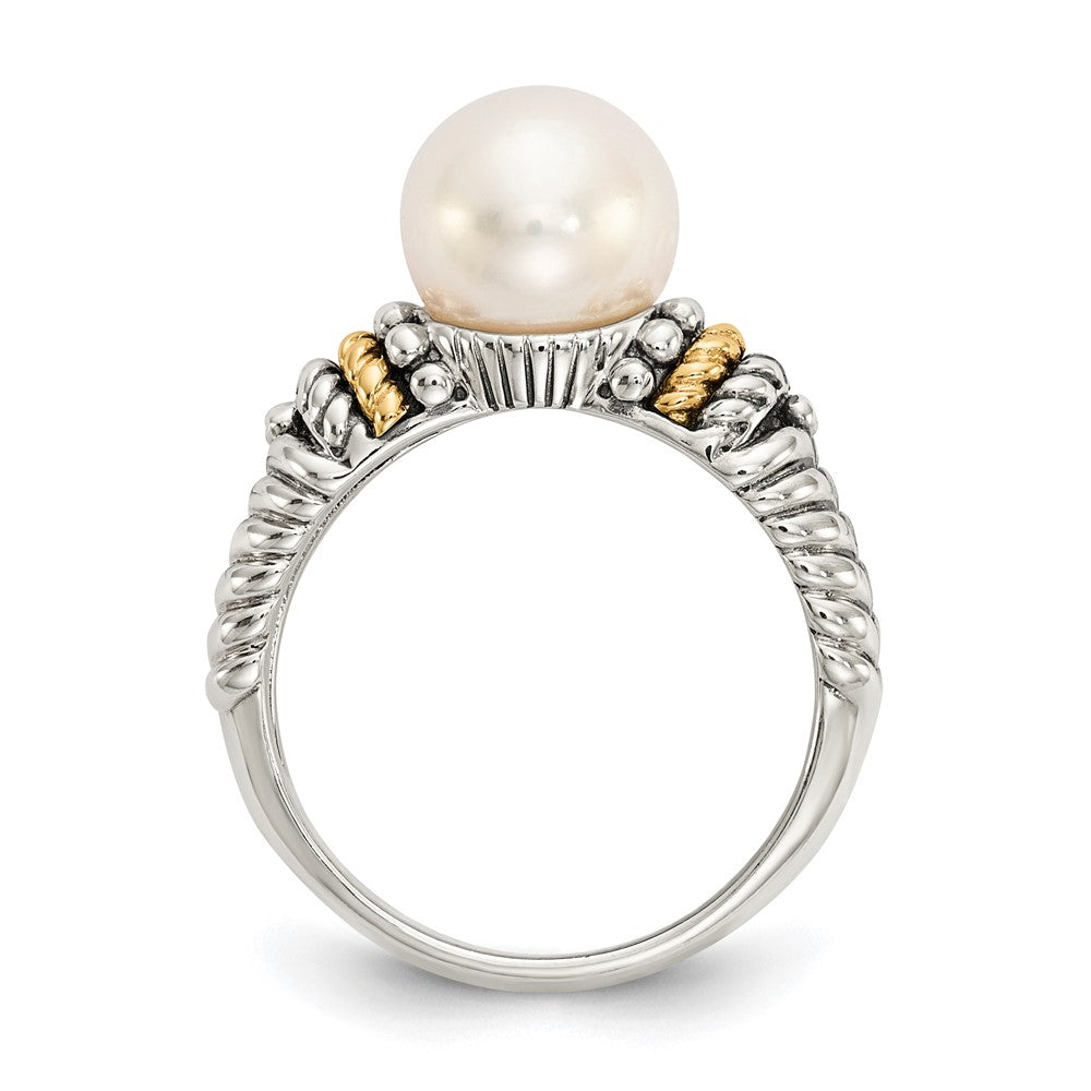 Shey Couture Sterling Silver with 14K Accent Antiqued Freshwater Cultured Pearl Ring