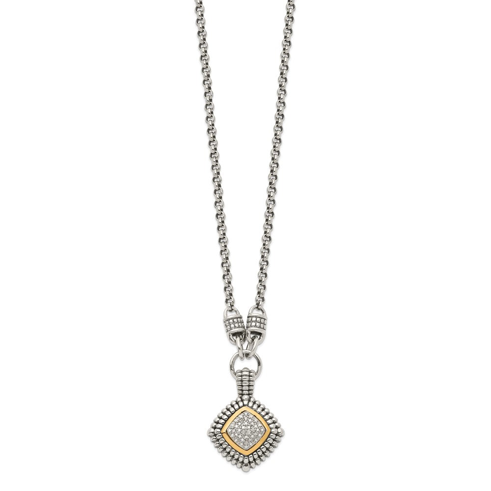 Shey Couture Sterling Silver with 14K Accent 17 Inch Antiqued Diamond Necklace