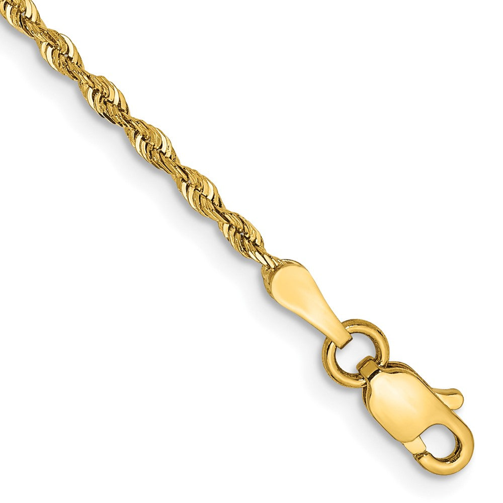 14K 7 Inch Diamond-cut Quadruple Rope Lobster Clasp Chain