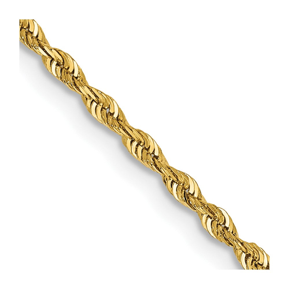 14K 30 Inch Diamond-cut Quadruple Rope Lobster Clasp Chain