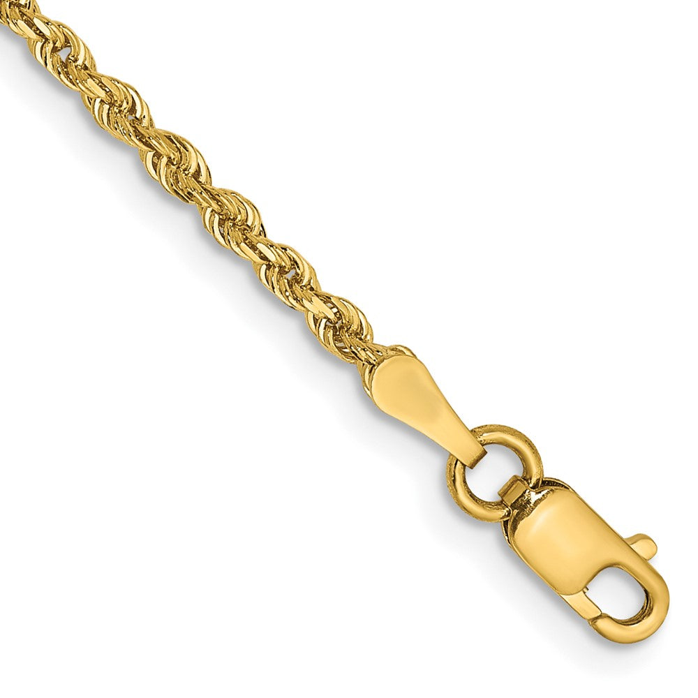 14K 8 Inch Diamond-cut Quadruple Rope Lobster Clasp Chain