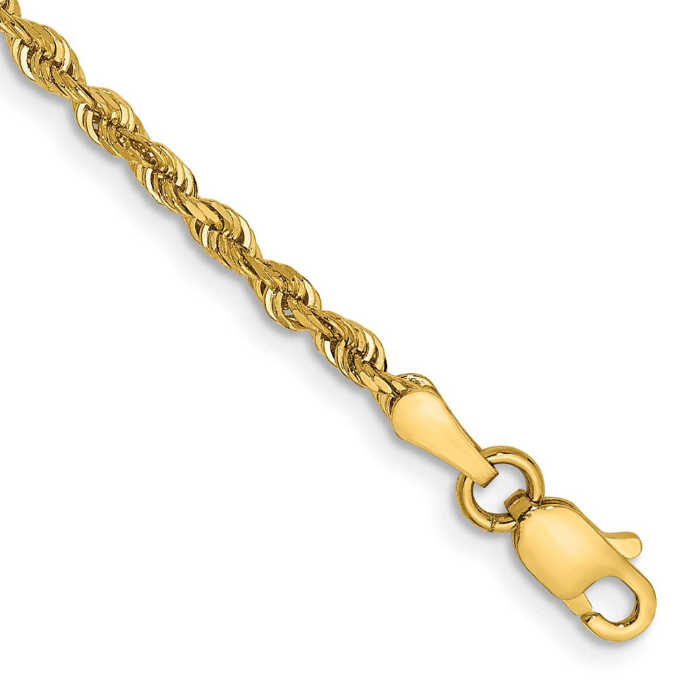 14K 8 Inch Diamond-cut Quadruple Rope Lobster Clasp Chain