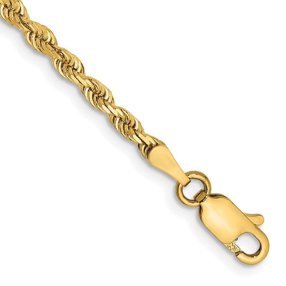 14K 8 Inch 2.75mm Diamond-cut Quadruple Rope Lobster Clasp Chain