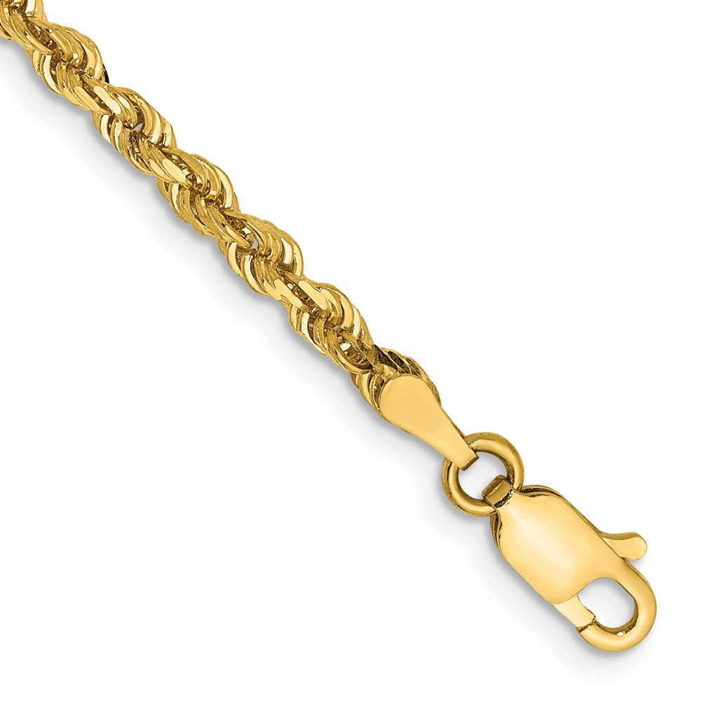 14K 7 Inch 3mm Diamond-cut Quadruple Rope Lobster Clasp Chain