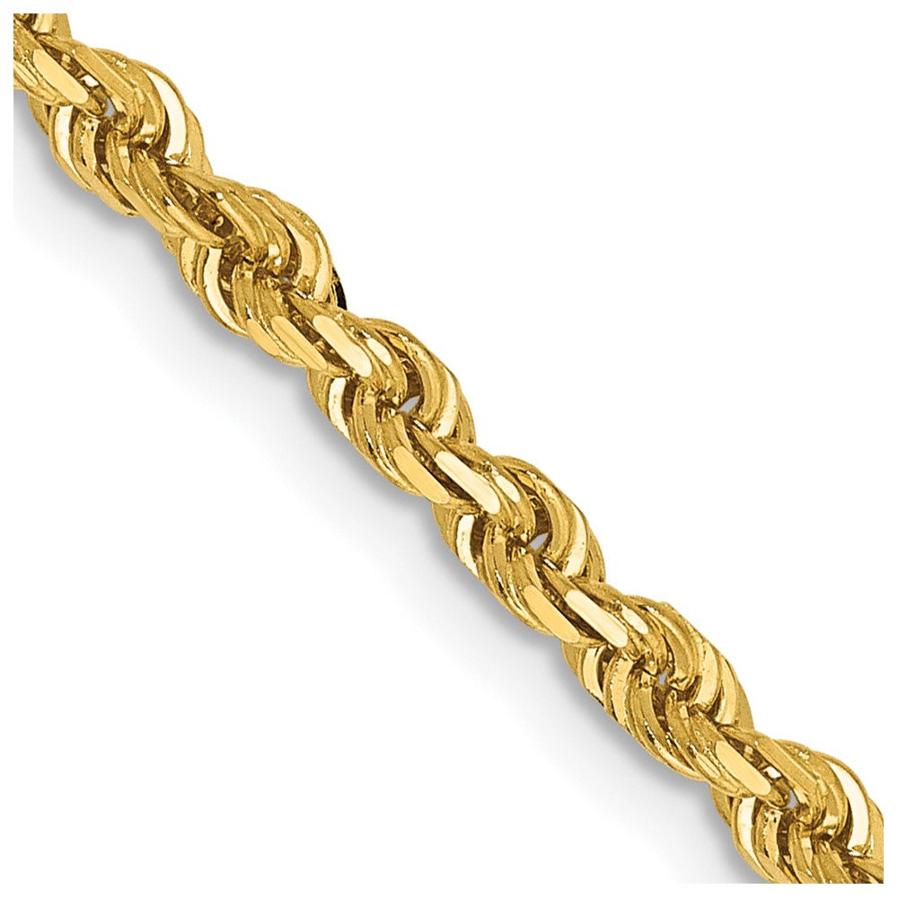 14K 16 Inch Diamond-cut Quadruple Rope Lobster Clasp Chain