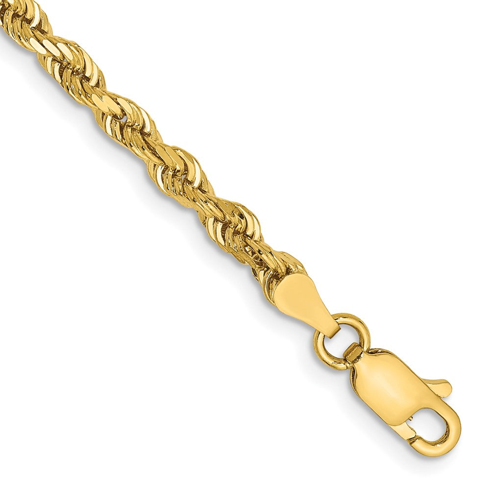 14K 8 Inch Diamond-cut Quadruple Rope Lobster Clasp Chain