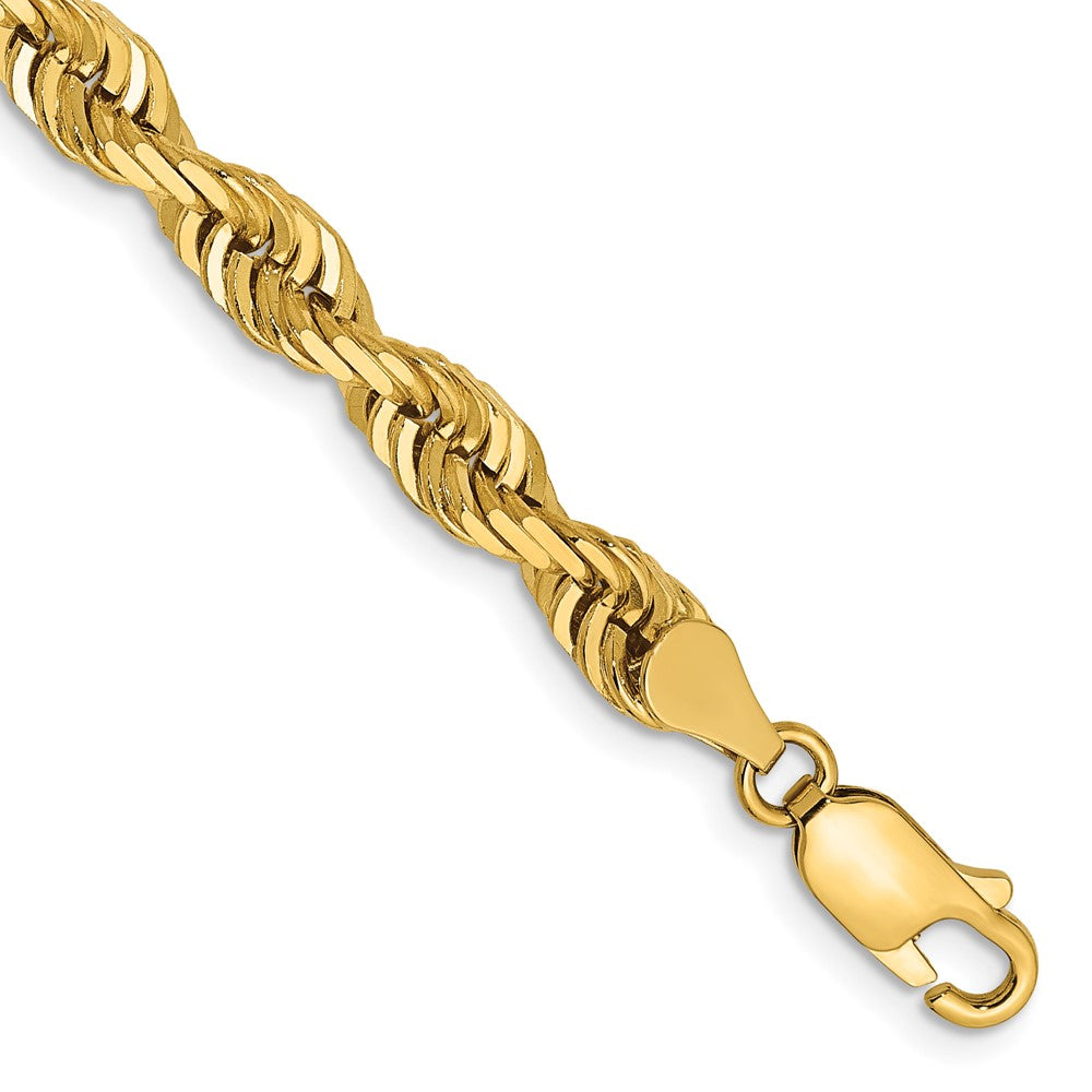 14K 8 Inch Diamond-cut Quadruple Rope Lobster Clasp Chain