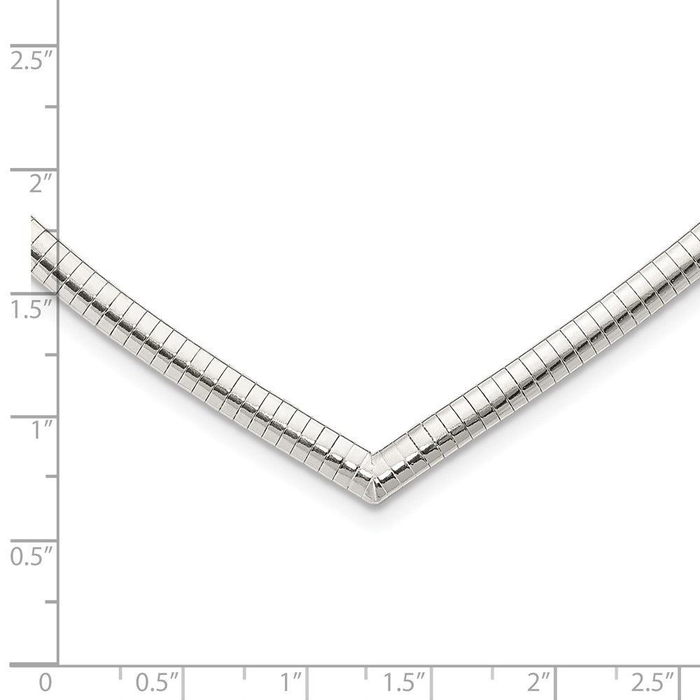 Sterling Silver Polished Cubetto V-shaped Necklace