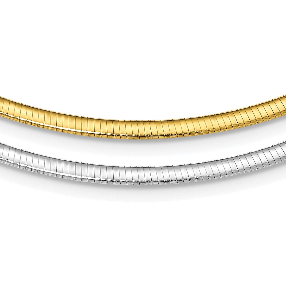 Sterling Silver Flash Gold-plated Polished Reversible Cubetto Necklace