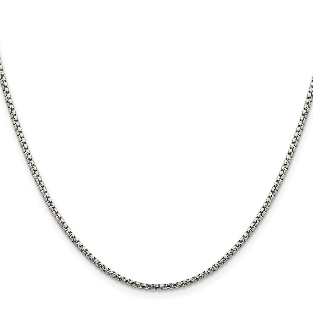 Sterling Silver Diamond-cut Round Box Chain