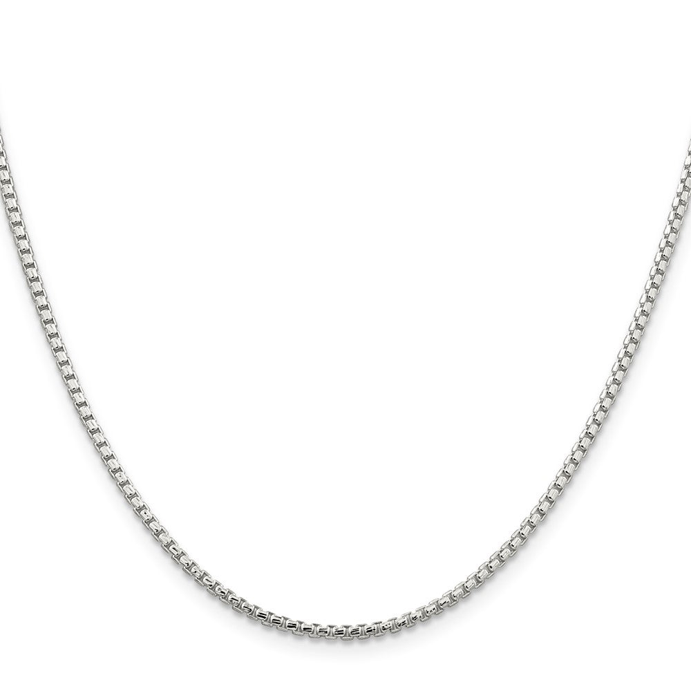 Sterling Silver Diamond-cut Round Box Chain