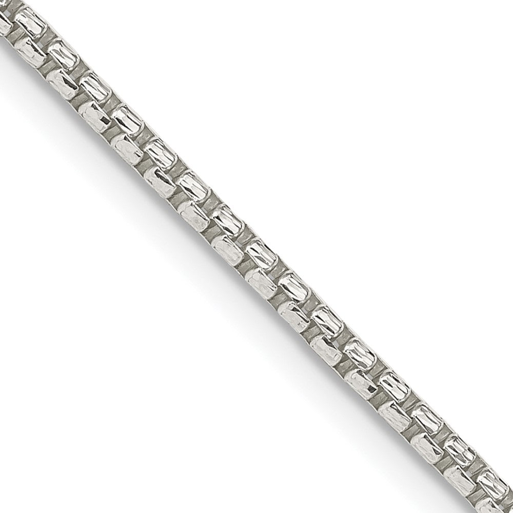 Sterling Silver Diamond-cut Round Box Chain