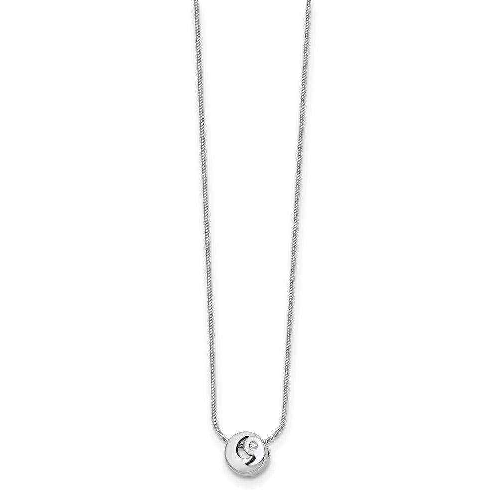 White Ice Sterling Silver Rhodium-plated 18 Inch Diamond Necklace with 2 Inch Extender