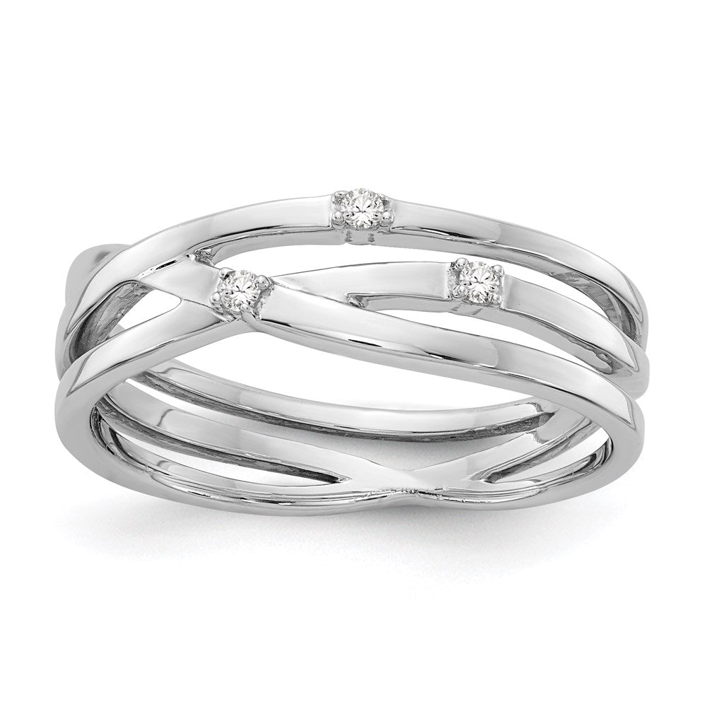 White Ice Sterling Silver Rhodium-plated Diamond Ring