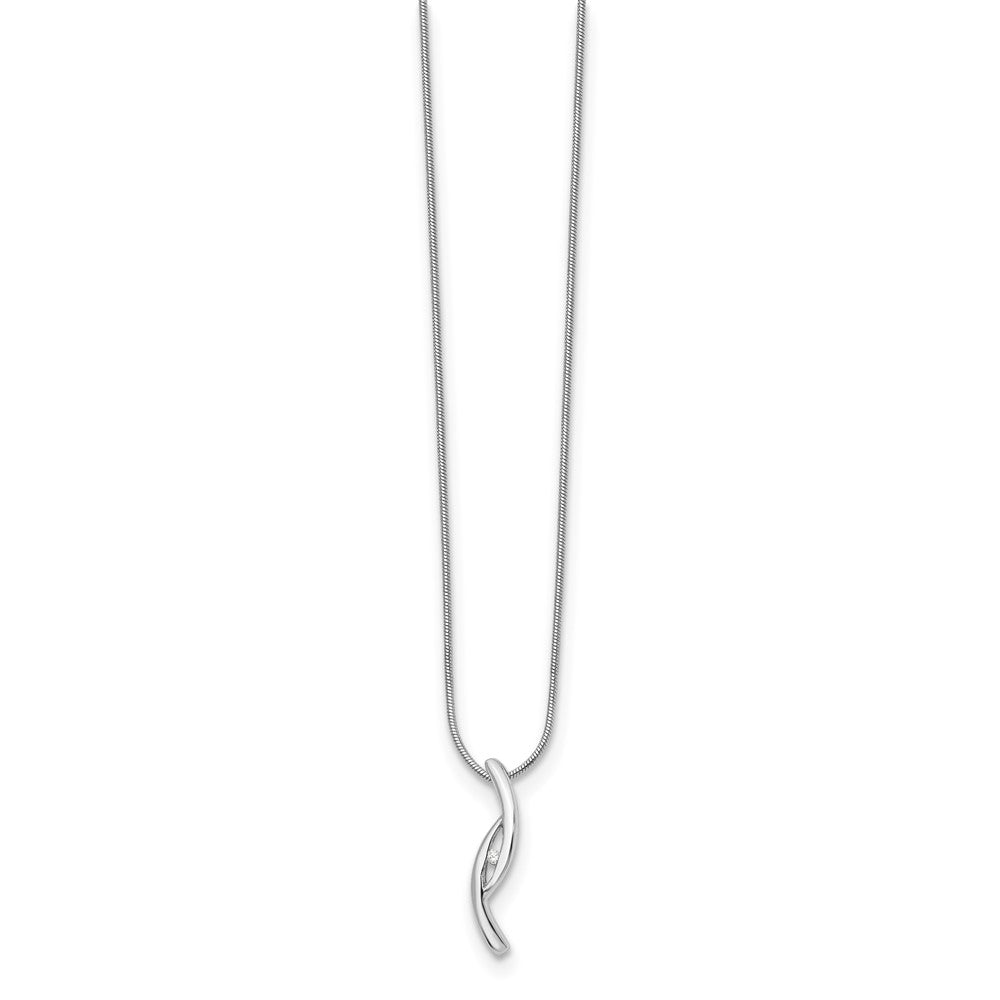 White Ice Sterling Silver Rhodium-plated 18 Inch Diamond Necklace with 2 Inch Extender