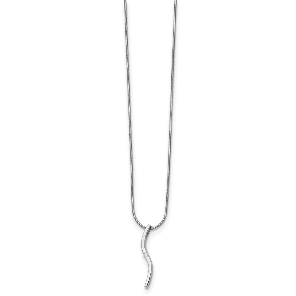 White Ice Sterling Silver Rhodium-plated 18 Inch Diamond Necklace with 2 Inch Extender