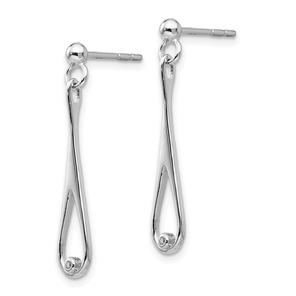 White Ice Sterling Silver Rhodium-plated Diamond Open Teardrop Post Dangle Earrings