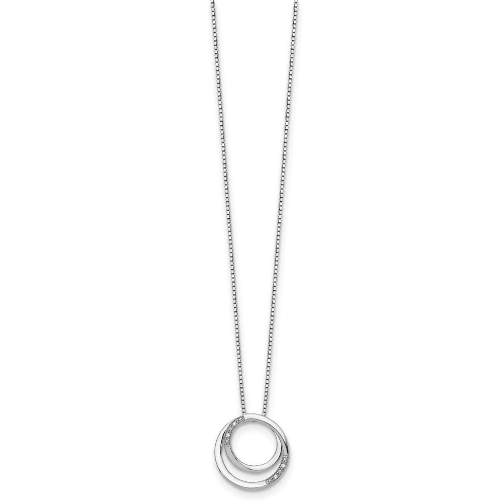 White Ice Sterling Silver Rhodium-plated 18 Inch Diamond Necklace with 2 Inch Extender