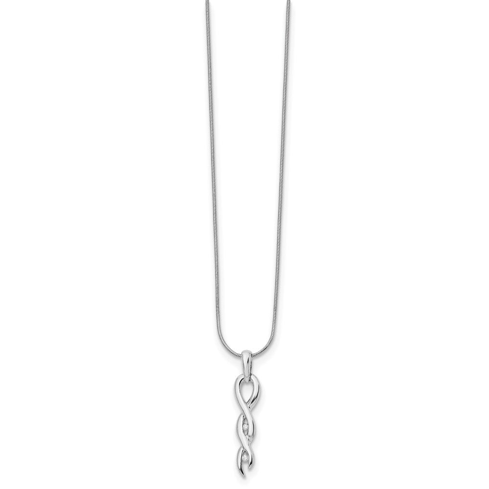 White Ice Sterling Silver Rhodium-plated Diamond 18 Inch Twist Necklace with 2 Inch Extender