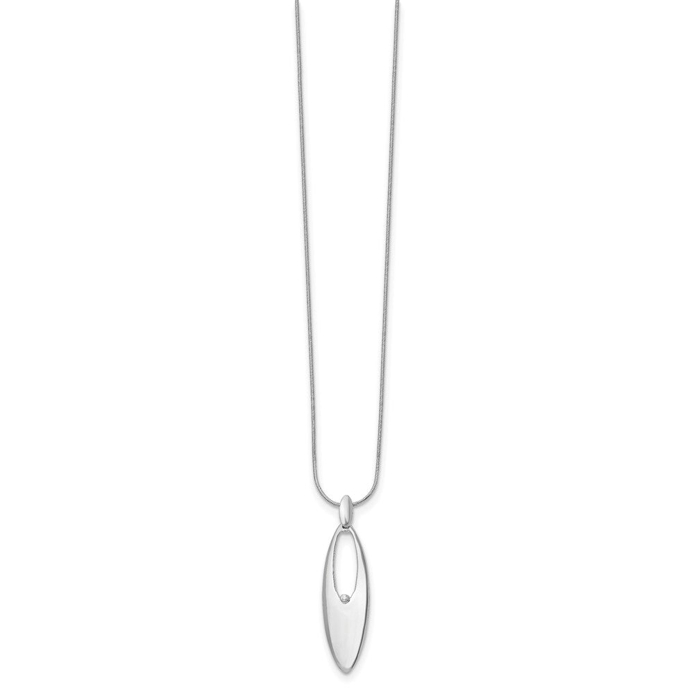 White Ice Sterling Silver Rhodium-plated 18 Inch Diamond Necklace with 2 Inch Extender