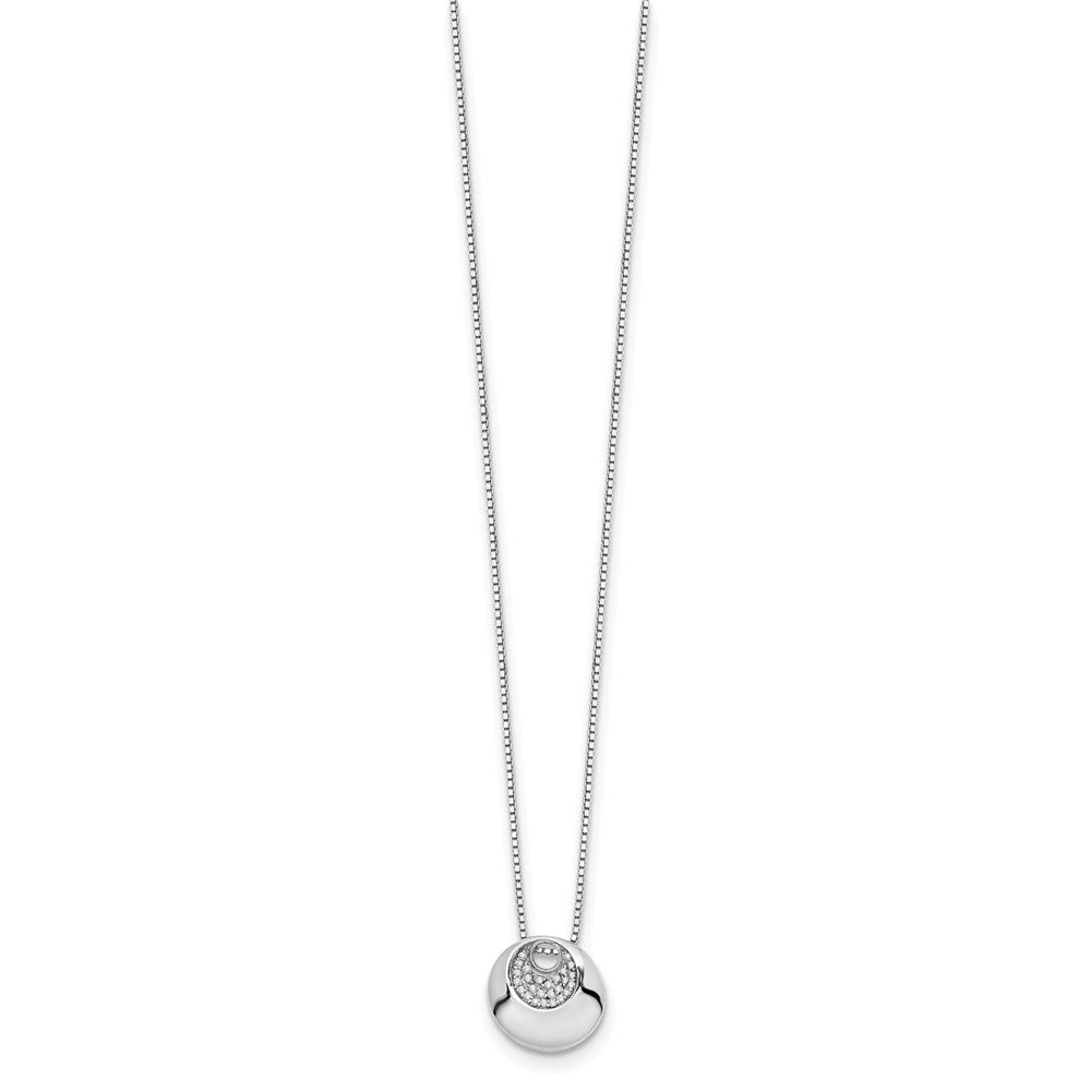 White Ice Sterling Silver Rhodium-plated 18 Inch Diamond Necklace with 2 Inch Extender