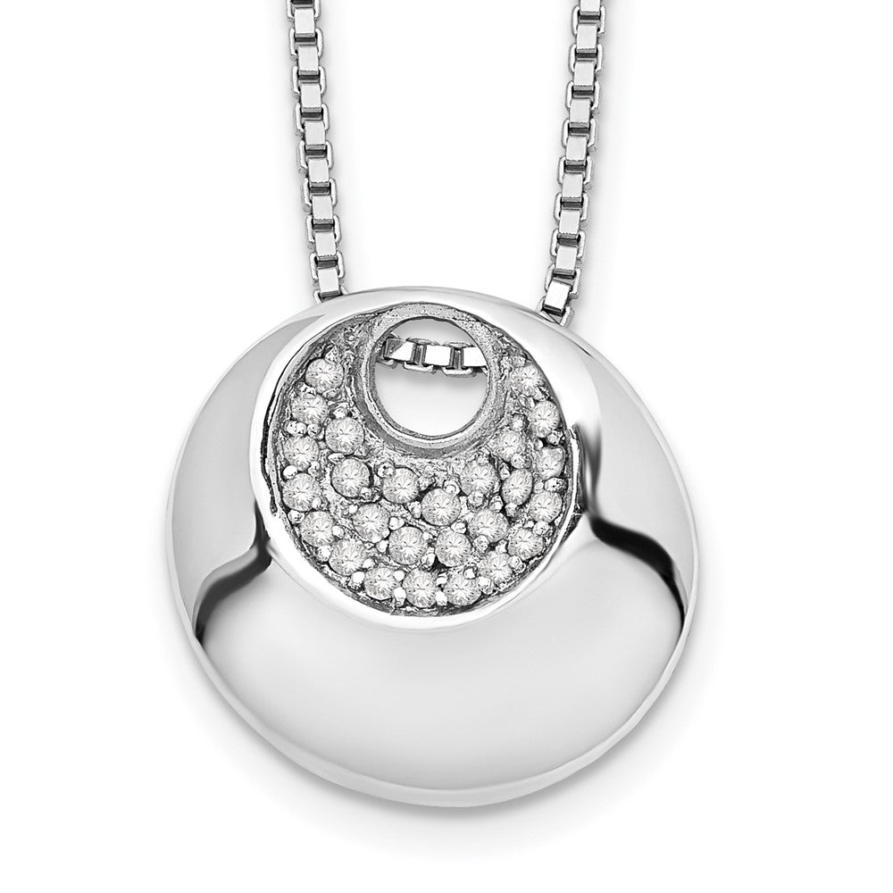 White Ice Sterling Silver Rhodium-plated 18 Inch Diamond Necklace with 2 Inch Extender