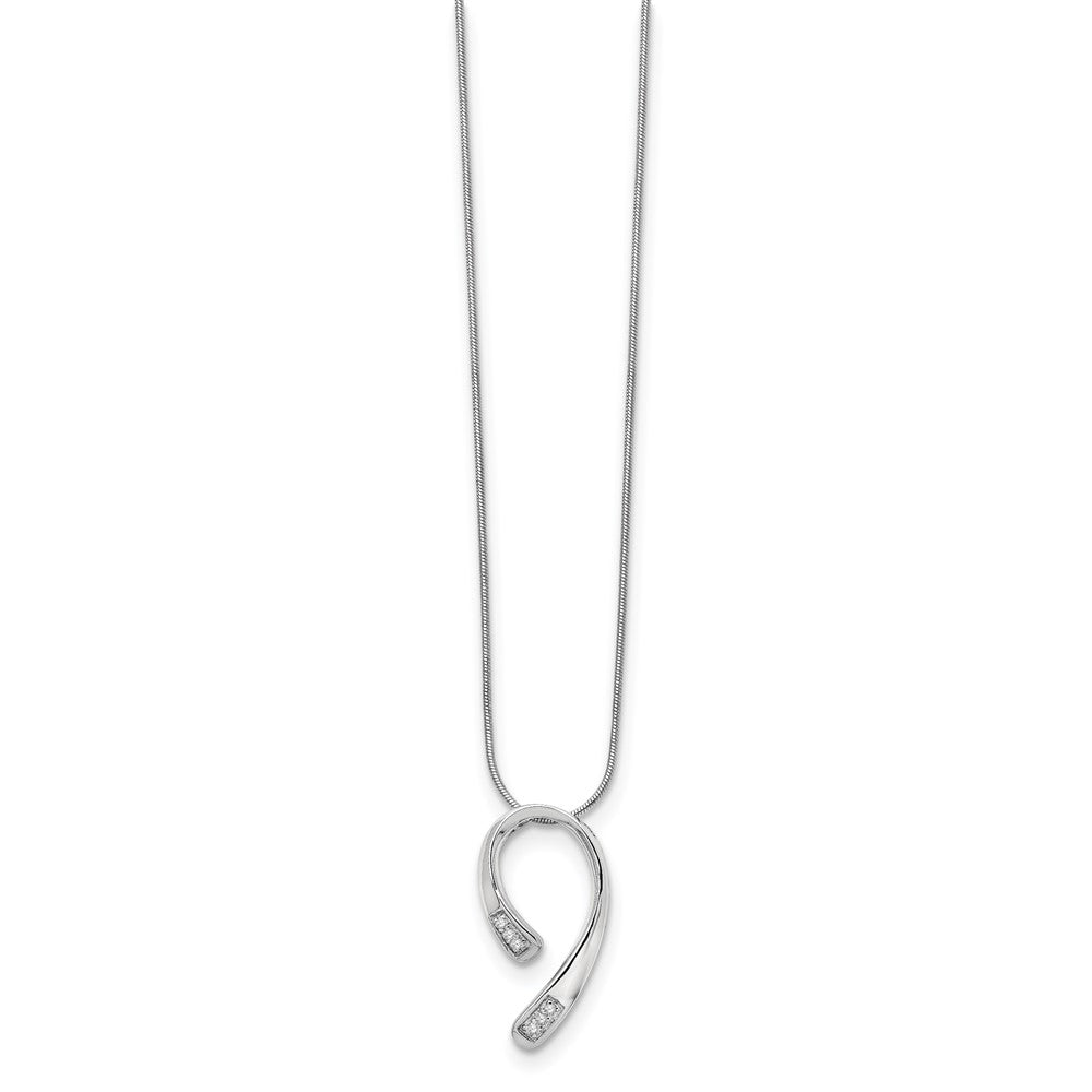 White Ice Sterling Silver Rhodium-plated 18 Inch Diamond Necklace with 2 Inch Extender